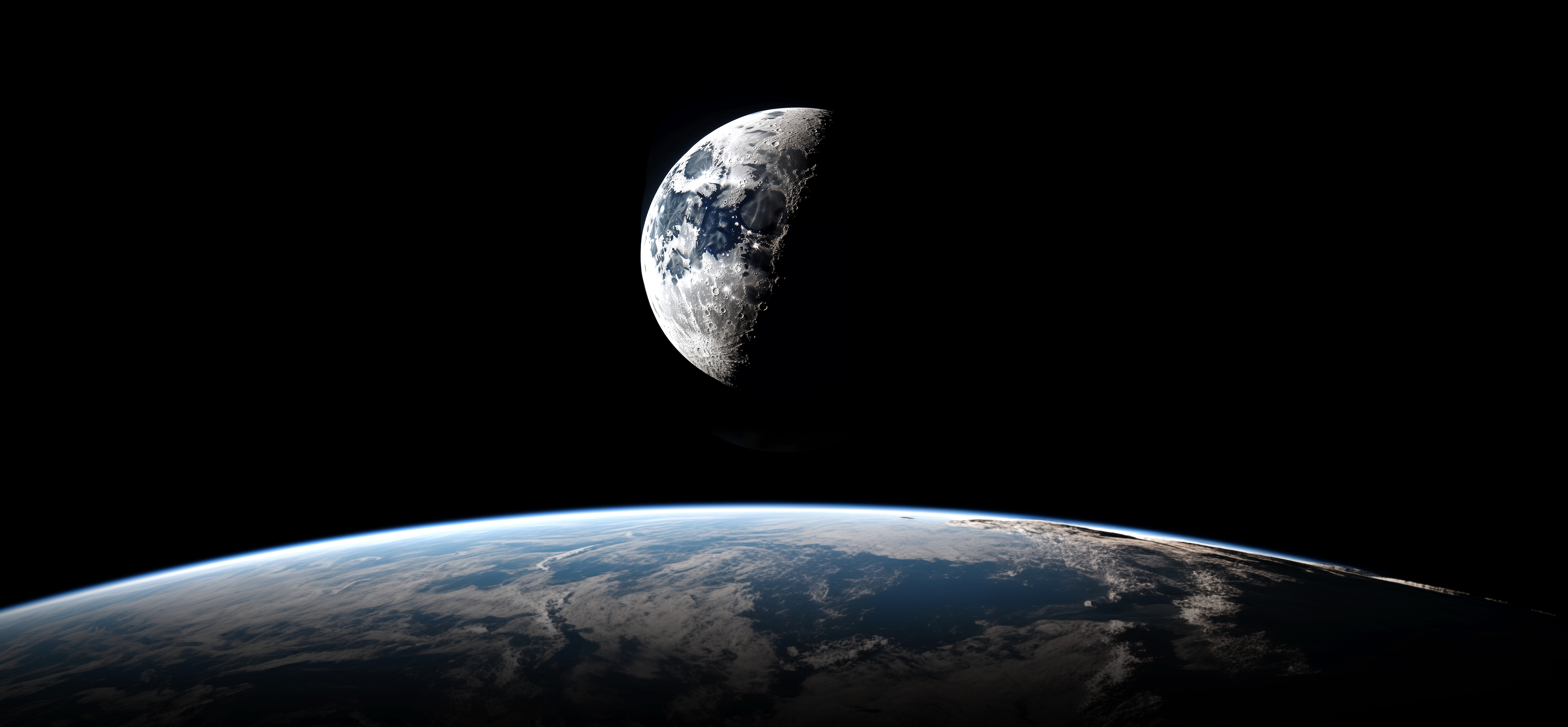 Picture of the moon seen by the surface of planet earth